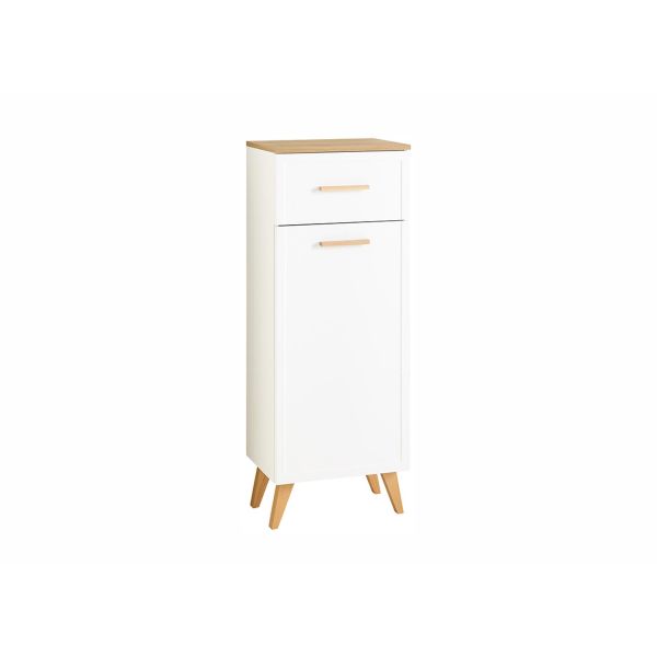 Нижний шкаф в ванную PELIPAL матовый белый/дуб, с выдвижным ящиком