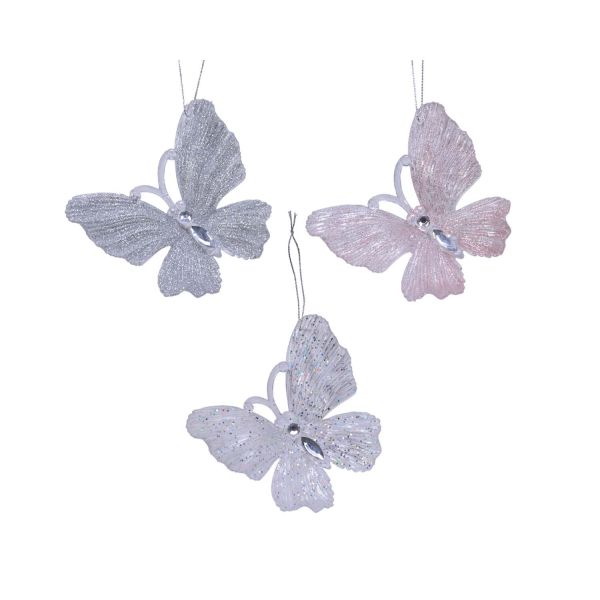 Jõuluehe GLOW BUTTERFLY H10cm, mix