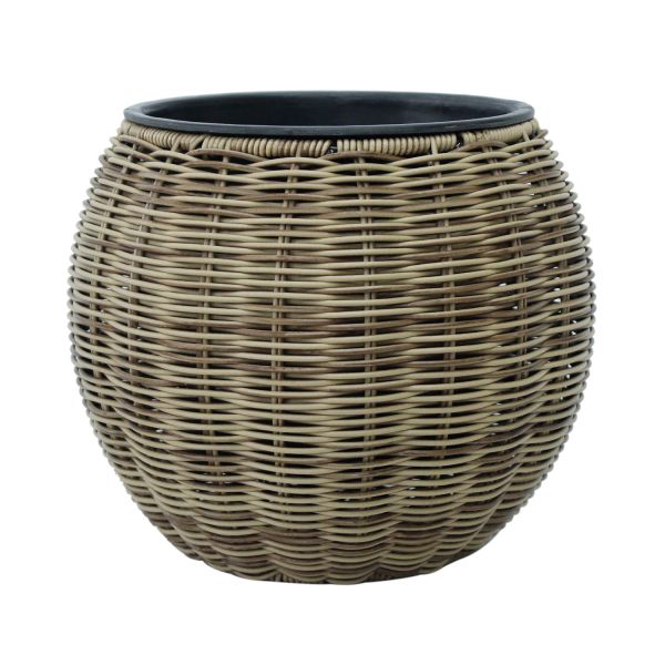 Кашпо WICKER D26xH22cm, светло-коричневый