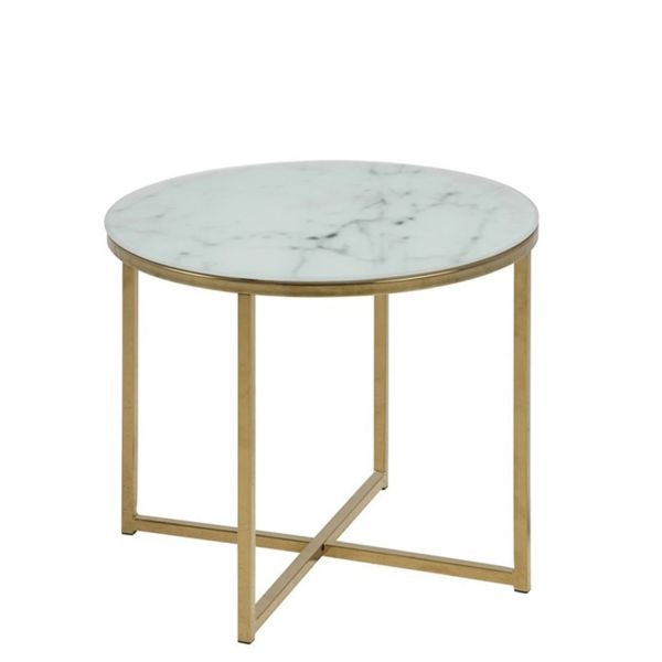 Side table ALISMA D50xH42cm, white