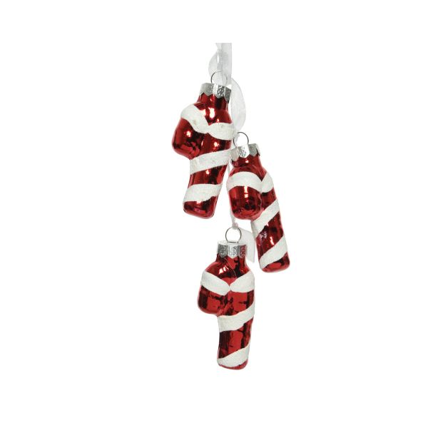 Jõuluehe SHINE CANDY CANE 5,5cm, klaas