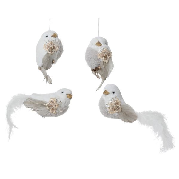 Jõuluehe SHINE BIRD 11cm, valge, mix