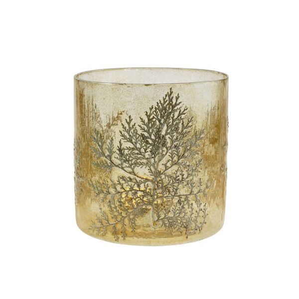 Candle holder TREES 20cm, white/golden