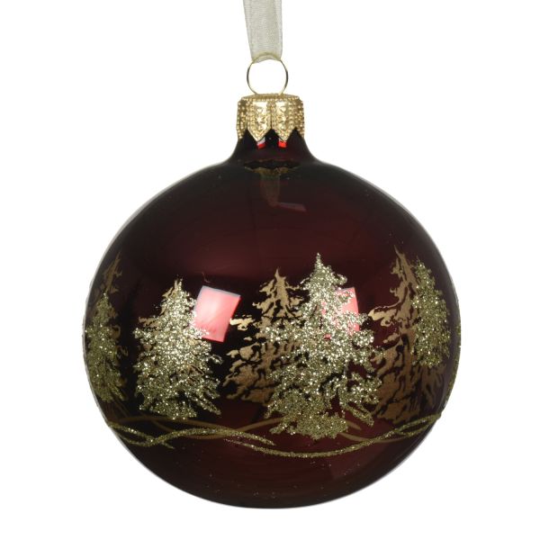 Jõuluehe SHINE TREE D8cm, klaas, punane