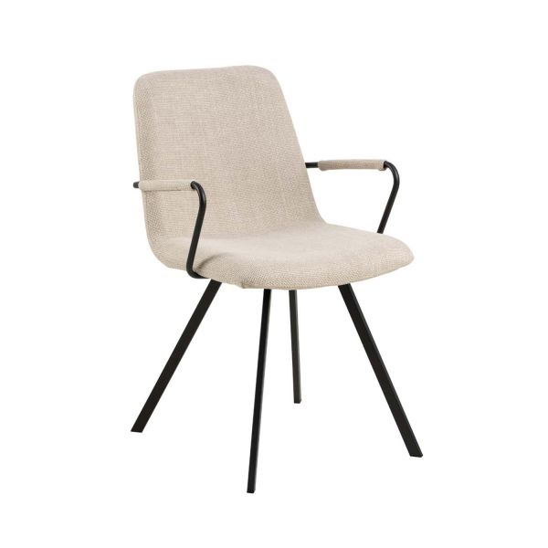 Dining chair SELINA with armrest, beige