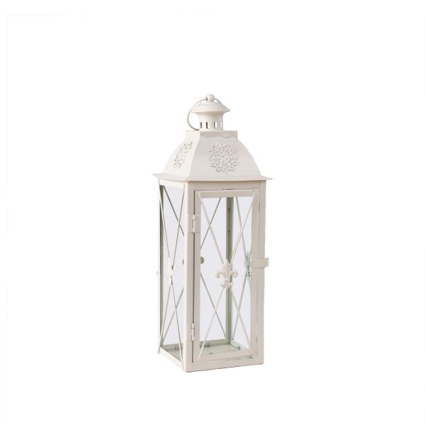 Lantern VENEZIA, 14x14xH40cm, beige, mix