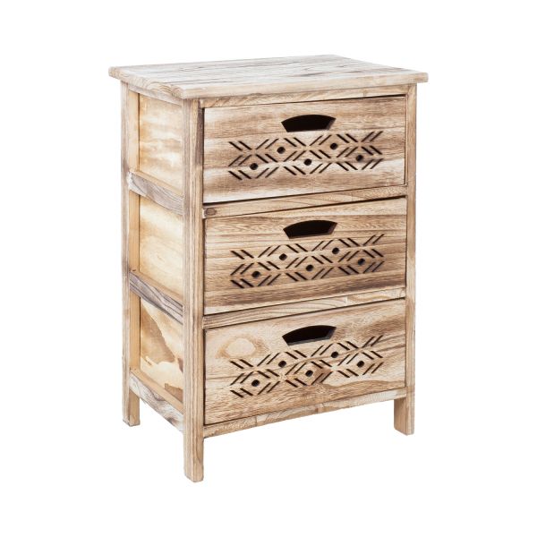 Chest of drawers MIHKLI with 3 storage units 40x29x58cm, natural