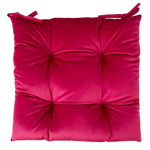Chair cushion VELVET 40x40cm, dark pink