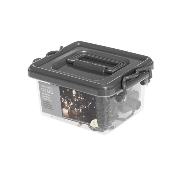 FINNLUMOR LIGHTCHAIN 120LED WARM WHITE BLACK CABLE