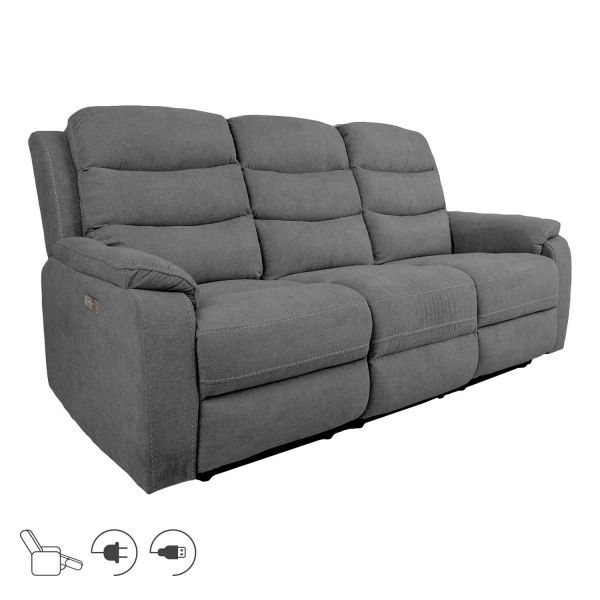 Diivan MIMI 3-kohaline elektriline recliner, hall