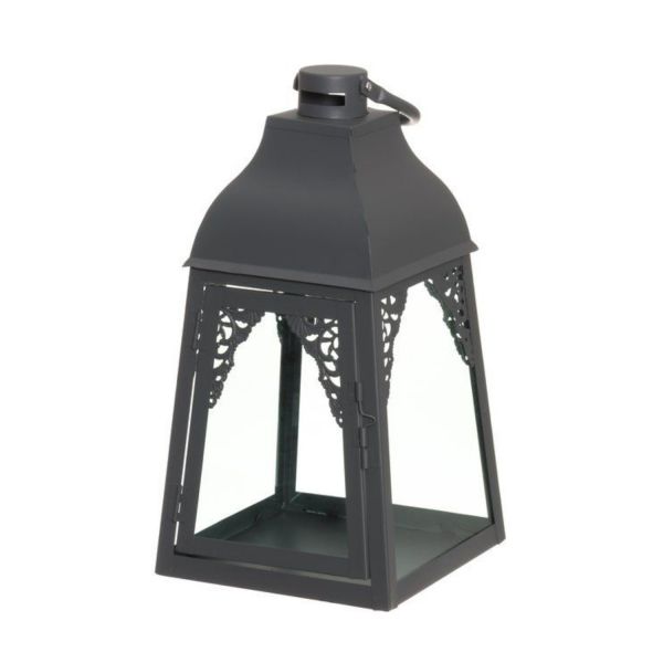 Lantern SIMONE, H34cm, grey