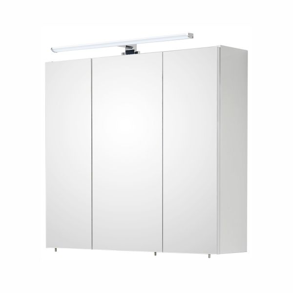 Зеркальный шкаф с LED-светильником 86, 75x20xH70см, белый глянцевый