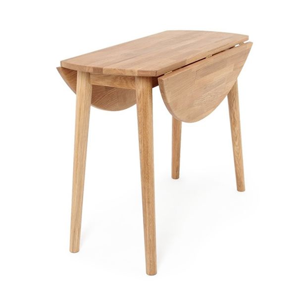Drop leaf table BIRKA D90xH75cm, oak