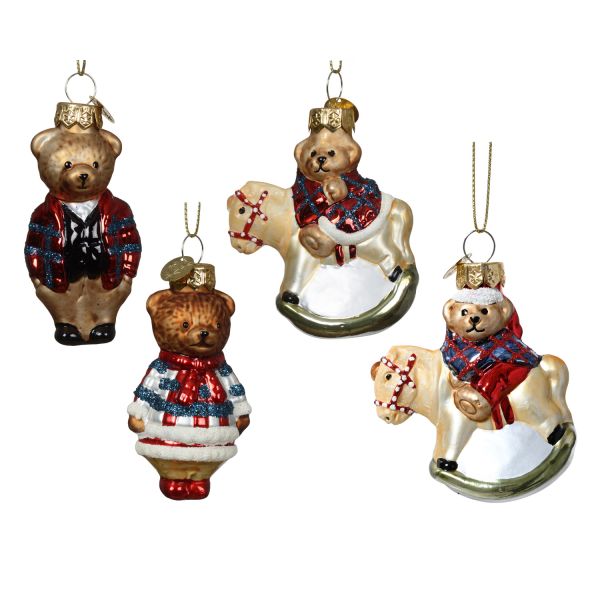 Jõuluehe SHINE BEAR 7cm, klaas, mix