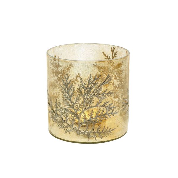 Candle holder TREES 15cm, white/golden