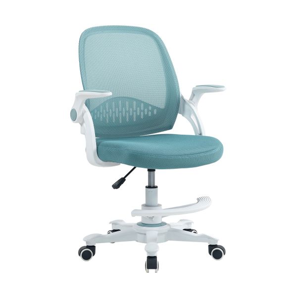 Task chair EMMY with footrest, turquoise