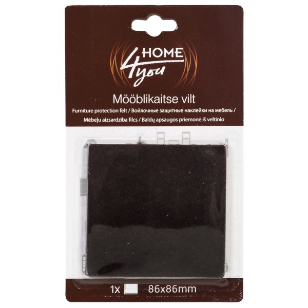 Mööblikaitse vilt 86x86mm, 1tk, must