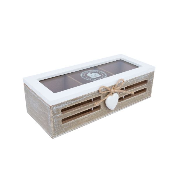 Tea box HAZEL 24x10xH7cm, beige