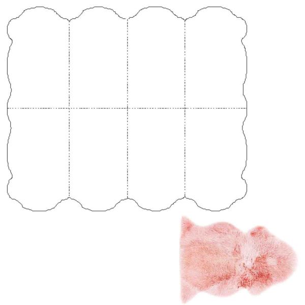 Ковёр из шкуры овцы MERINO 170x180см, розовый