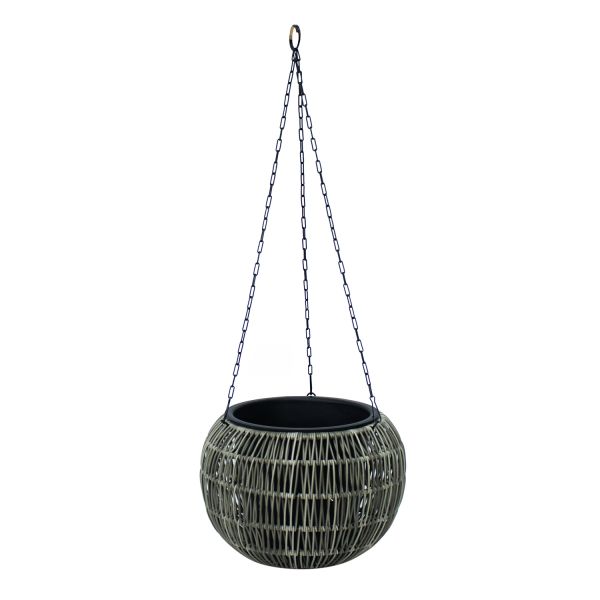 Подвесное кашпо WICKER D32xH22cm, серый