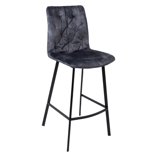 Bar chair AFTON dark grey velvet