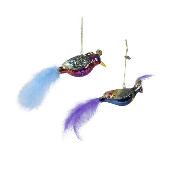 Jõuluehe GLOW BIRDY 15cm, klaas, mix