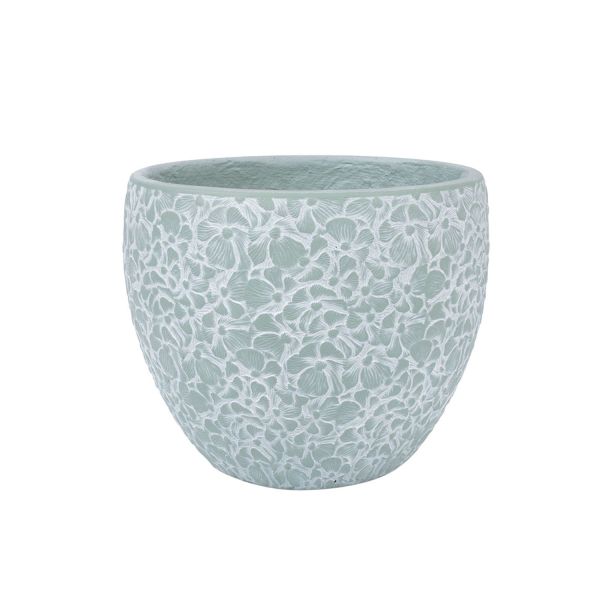 Plant holder FLORA D24xH19.5cm, greenish gray