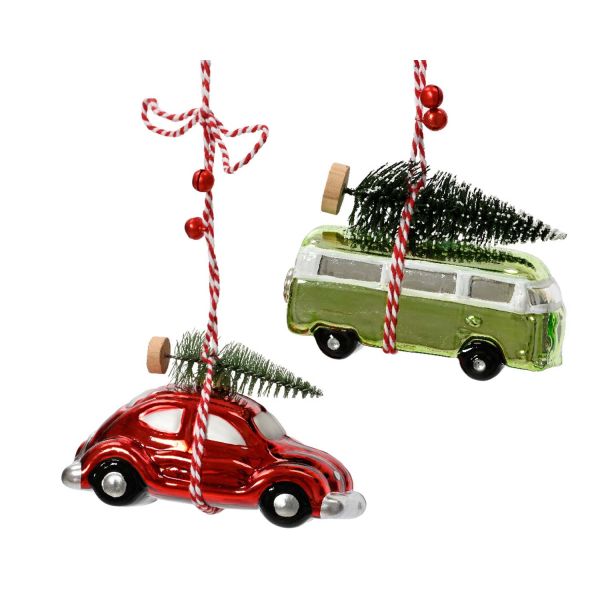 Jõuluehe GLOW CAR 11,7cm, klaas, mix