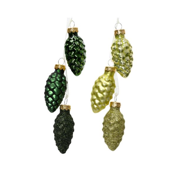 Jõuluehe KÄBID H6cm, klaas, roheline mix