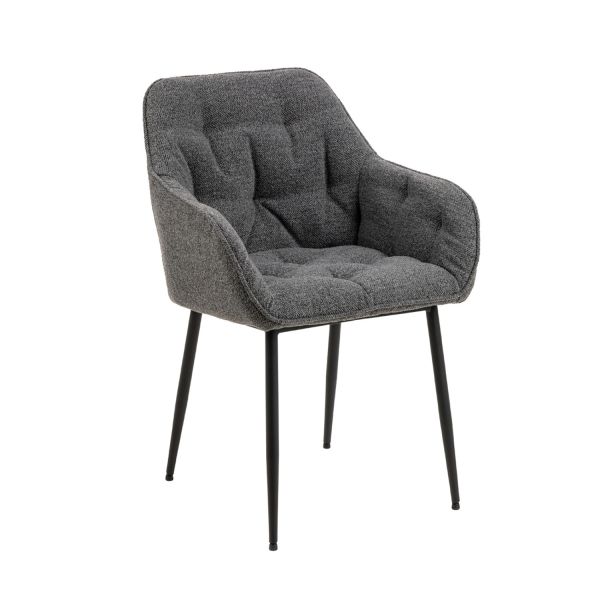 Chair BROOKE with armrests, dark grey