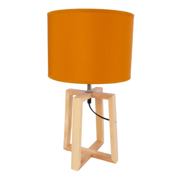 Table lamp WOODEN H44,5cm, ocher