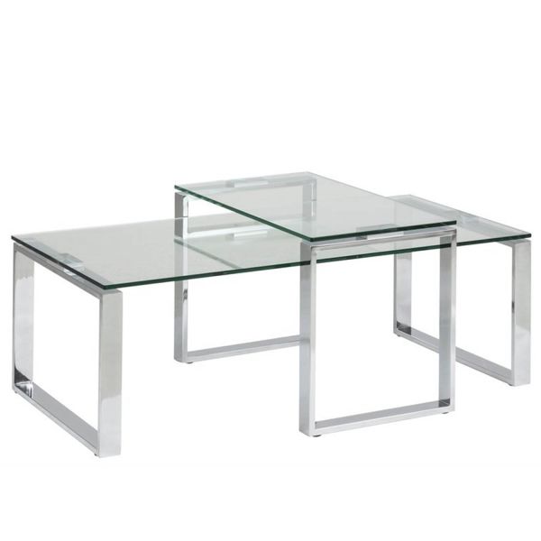 Diivanilauad 2tk KATRINE 115x155xH35cm, 69x40xH40cm, klaas