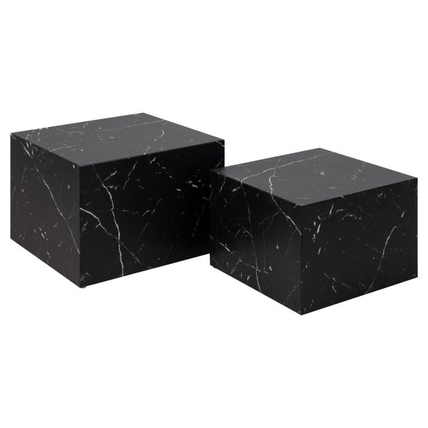 Coffee tables 2pcs DICE 58x58xH40cm, black