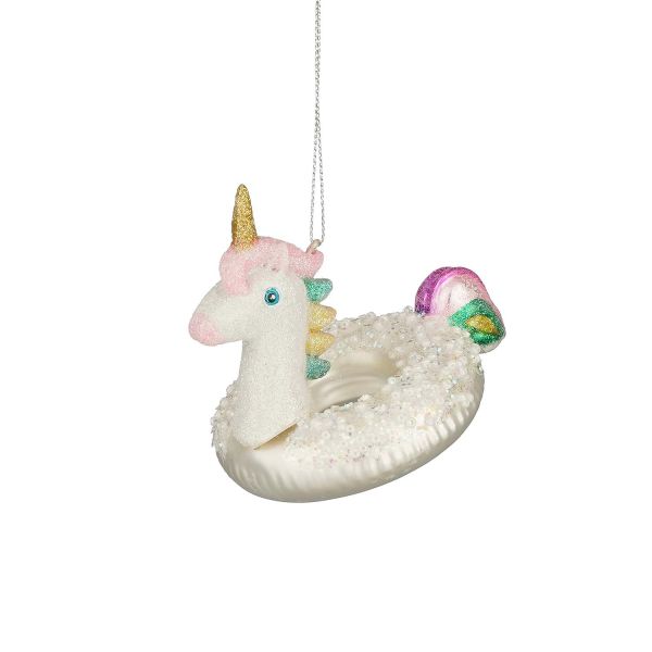 Jõuluehe SHINE UNICORN RING 9.5cm klaas, valge