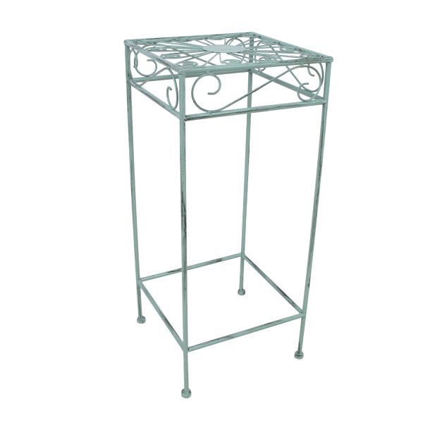Flower stand MINT 30x30xH70cm, antique green metal