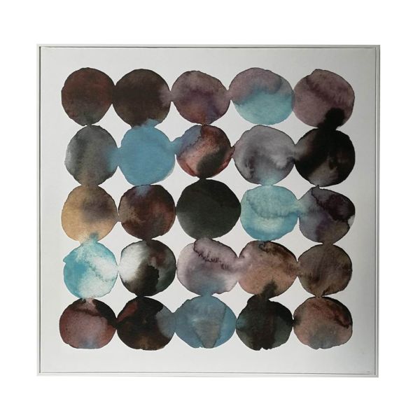 Seinapilt WALLY 60x60cm, sinised abstraktsed ringid