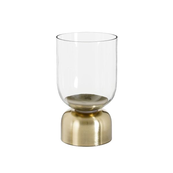 Candle holder NOME H25,5cm, glass/golden