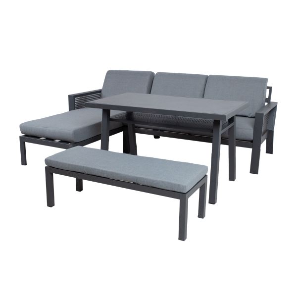 Garden furniture set DELGADO corner sofa, table and bench