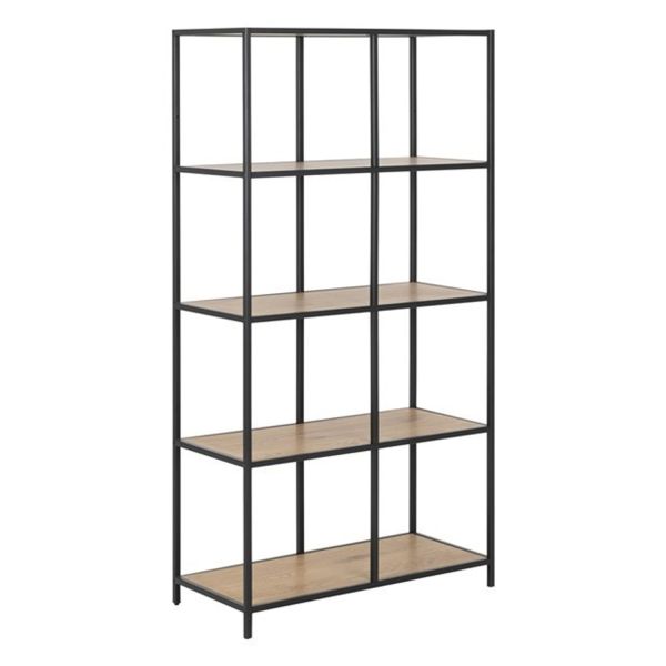 Shelf SEAFORD 77x35xH150cm, oak/black
