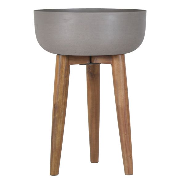 Plant holder SANDSTONE D40xH56,5cm, brown