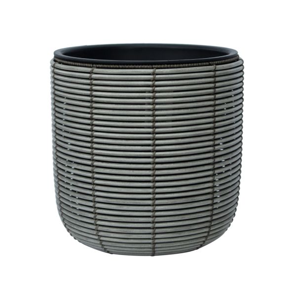 Кашпо WICKER D35xH36cm, серый