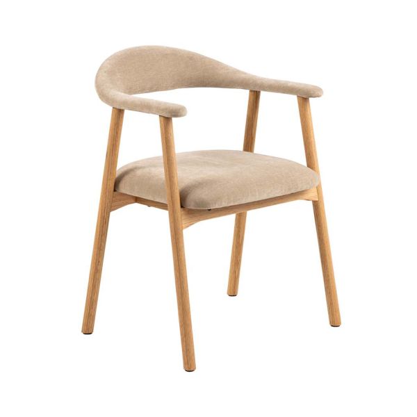 Dining chair ADDI with armrest, beige