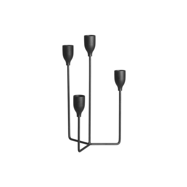 Candle holder H25cm, black
