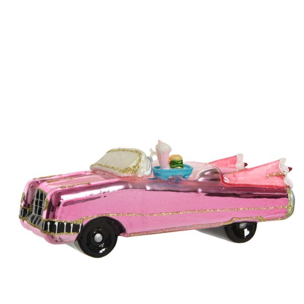 Jõuluehe GLOW CABRIOLET 13,4cm, roosa, klaas