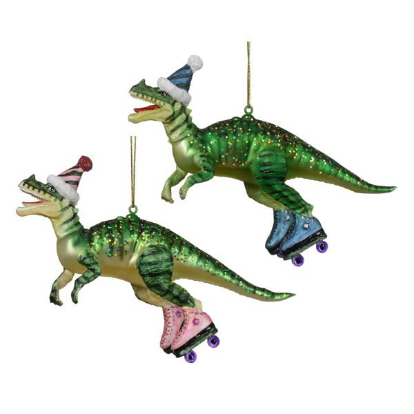 Jõuluehe SHINE DINO 13cm, klaas, mix