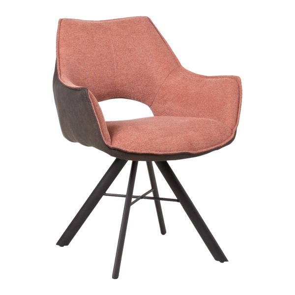 Chair EDDY salmon pink/dark grey