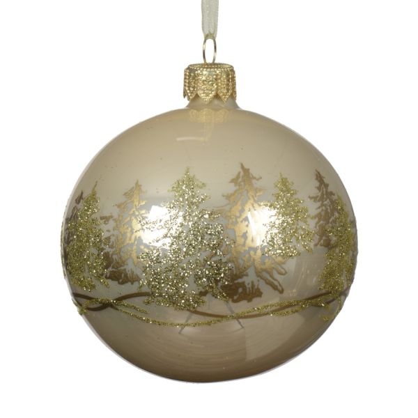 Jõuluehe SHINE TREE D8cm, klaas, kuldne