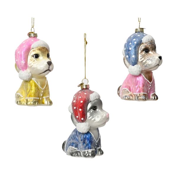 Jõuluehe GLOW DOG H11cm, klaas, mix