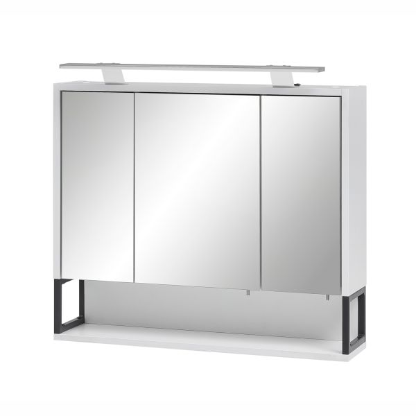 Зеркальный шкаф с LED-светильником LIMONE 70x16xH61-68см, белый