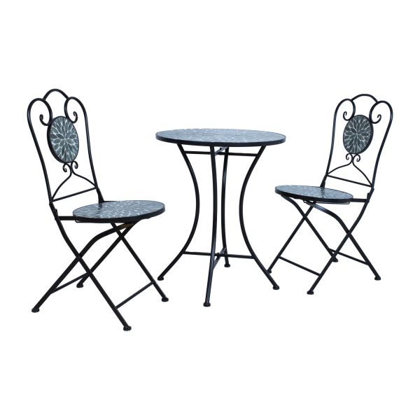 Balcony set MIRT table and 2 chairs, green